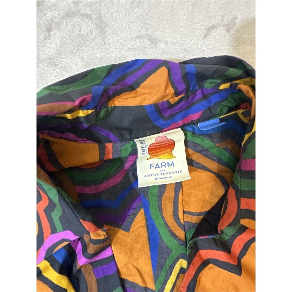 Anthropologie Maeve Heart Print Puff Sleeve Twist Front Mini Dress Large - Picture 3 of 9